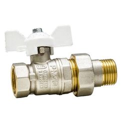 Кран шаровой латунный LD Pride 47.20.В-ГШ.Б (White) Ду 20 Ру 40 вн-американка, (бабочка)