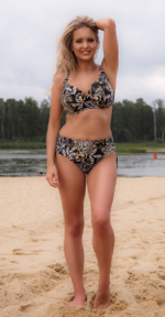 Пляжный лиф с мягкими чашками и красивым цветочным рисунком (Размер: 95G) (Цвет: разноцветный)