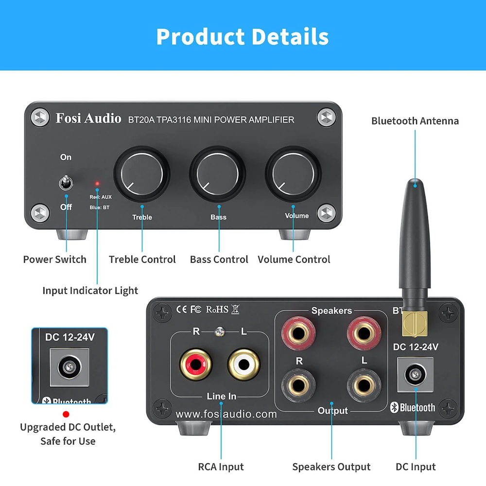Усилитель Fosi Audio BT20A Pro