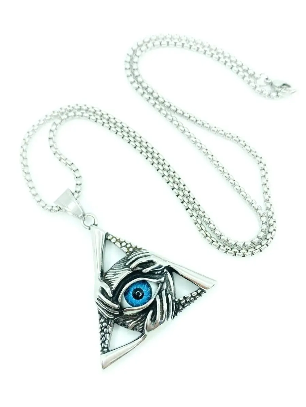 Магический кулон оберег амулет Пирамида с Глазом на цепочке