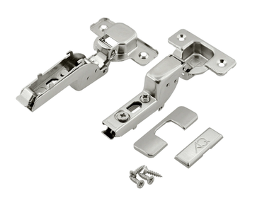 Петля внутренняя AQ V.2 Clip с эксцентриком без пружины (с заглушками и саморезами)