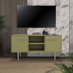 Тумба под ТВ Арт Колор matte 117см Стайл Сильвер Зеленая олива матовая