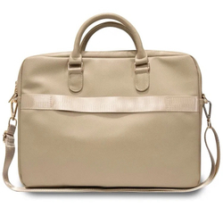 Сумка Guess 15"/16" PU Grained leather Bag 4G metal logo with Zipper, Light Gold (GUCB15ZPGSTEGD)