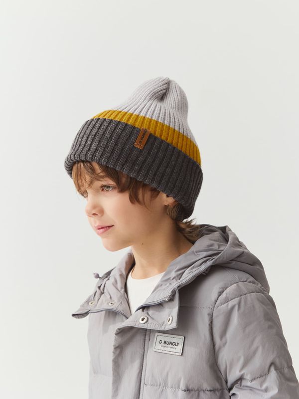 Шапка тыква из смесовой шерсти однослойная Колор блок 