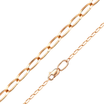 Цепь из красного золота с алмазной гранью (плетение «Панцирное Бильбао»)