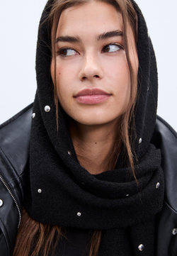 STRADIVARIUS Треугольный шарф с заклепками, черный