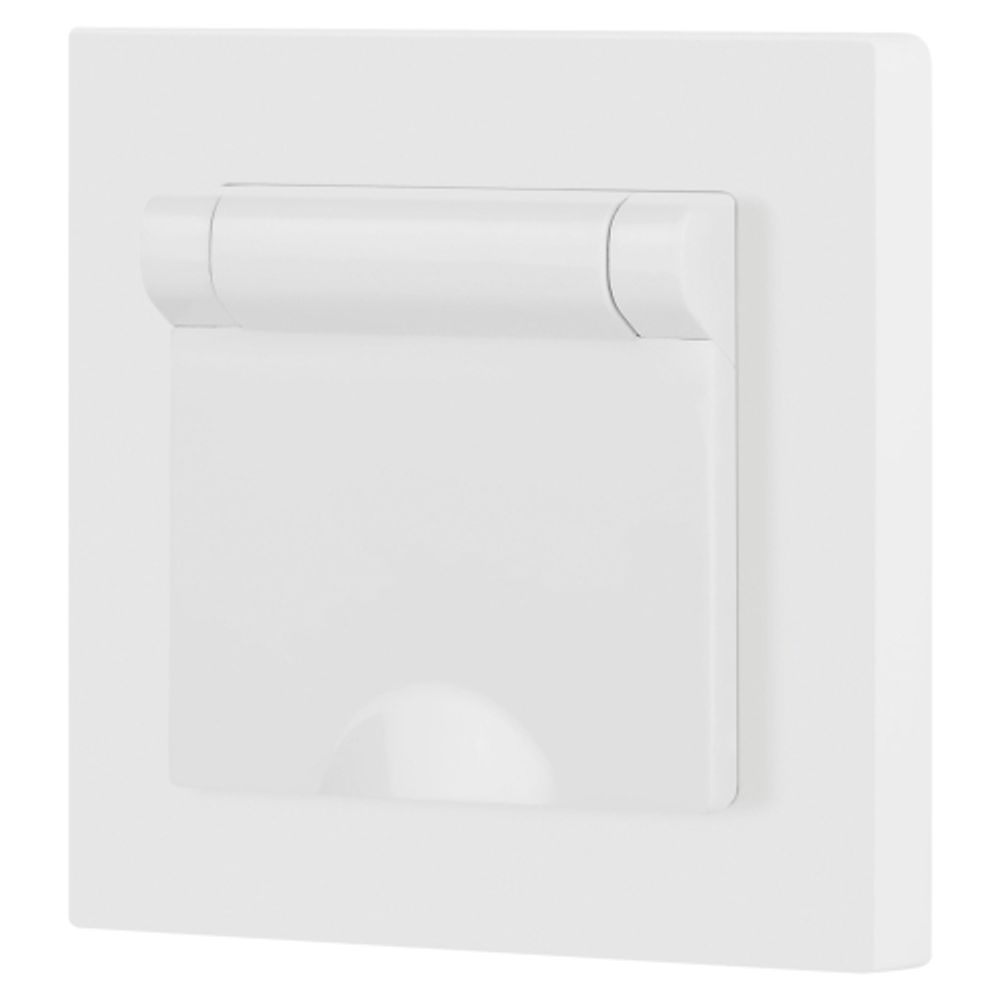 Розетка Intro Accent 6-203-01М 2P+E Schuko с крышкой 16А-250В IP20 СУ AL/CU белый матовый