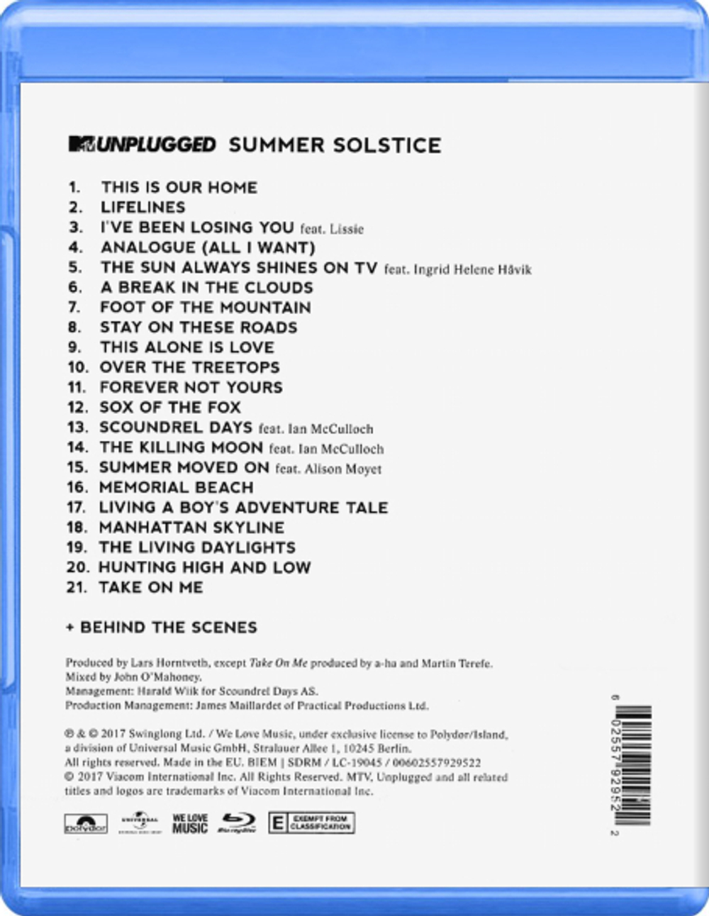 a-ha / MTV Unplugged - Summer Solstice (Blu-ray)