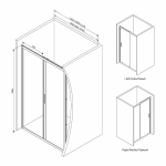 Душевая дверь AM.PM GEM W90G 100 прозрачная/хром матовый