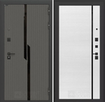 Дверь входная Лабиринт CARBON 22 Белый софт, черная вставка металлическая