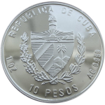 10 песо. Футбол. Чемпионат мира по футболу Германия 2006. Куба. Серебро. 2003 г.