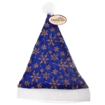Колпак новогодний «Снежинки» 28*38см, Синий