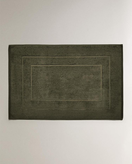 ZARA HOME ХЛОПКОВЫЙ НЕСКОЛЬЗЯЩИЙ КОВРИК ДЛЯ ВАННОЙ, ХАКИ