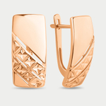 Серьги женские без вставок из розового золота 585 пробы (арт. 024302-1010)