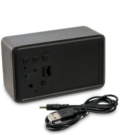 ЯЛ-07-05/ 8 Часы электронные сред. (черное дерево с синей подсветкой)