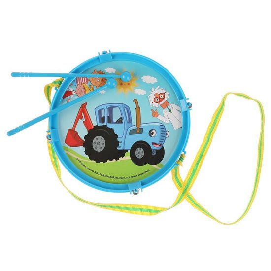 Барабан СИНИЙ ТРАКТОР в пак, 16,5*16,5*9,5см ИГРАЕМ ВМЕСТЕ