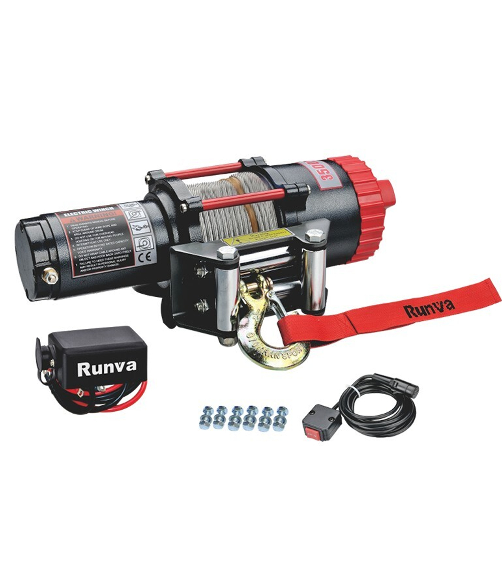 Лебёдка электрическая 12V Runva 3500A lbs 1588 кг EWT3500A