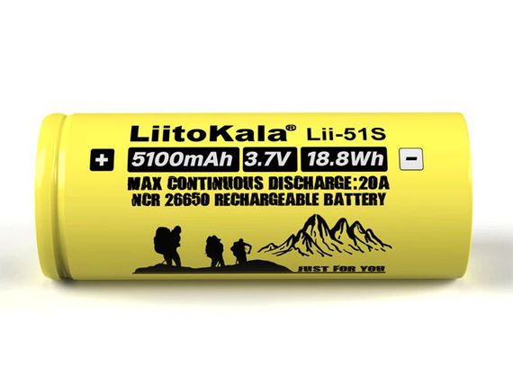 Аккумулятор Li-Ion LiitoKala Lii-51S 26650 5100 mA/h c защитой PCB