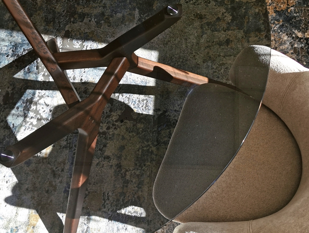 Дизайнерский стол TRIANGLE GLASS 90