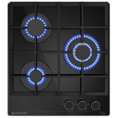 Газовая варочная панель Meferi MGH453BK GLASS POWER
