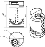 Емкость дозировочная ЭкоПром 100 л. прямоугольная (47x47x82см;белый) - арт.555628