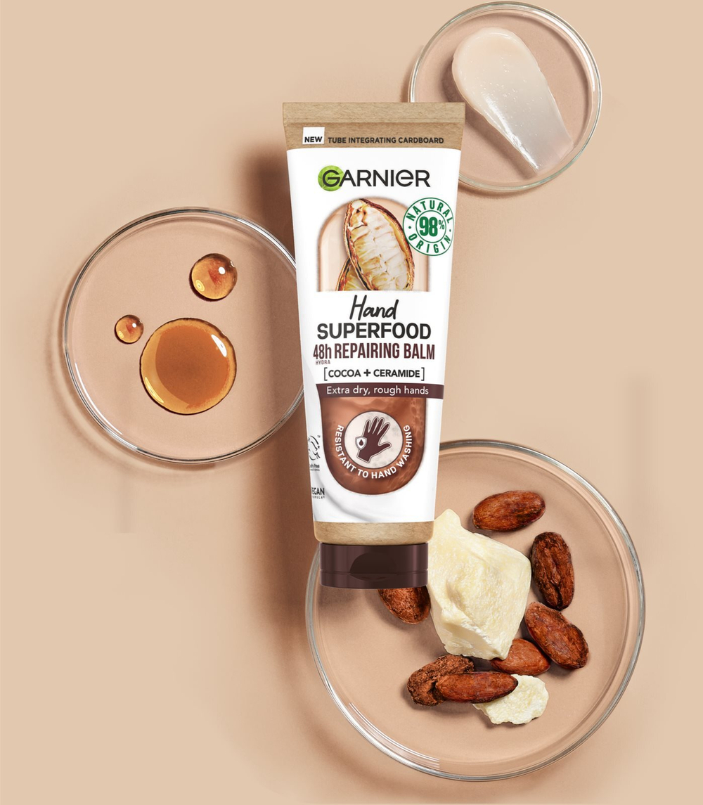 Garnier Hand Superfood - регенерирующий крем для рук с какао /   75  ml  / GTIN 3600542487764