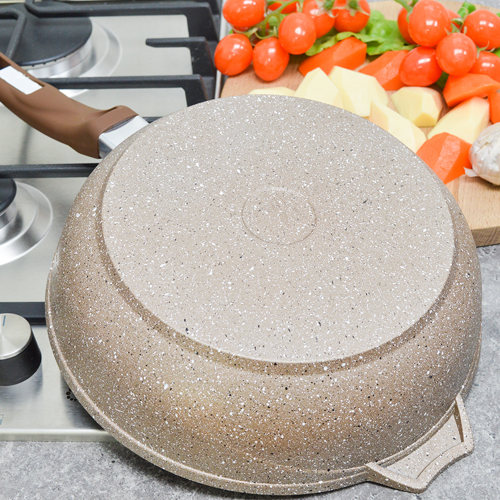 Сотейник 24см Гранит brown с несъемной ручкой без крышки