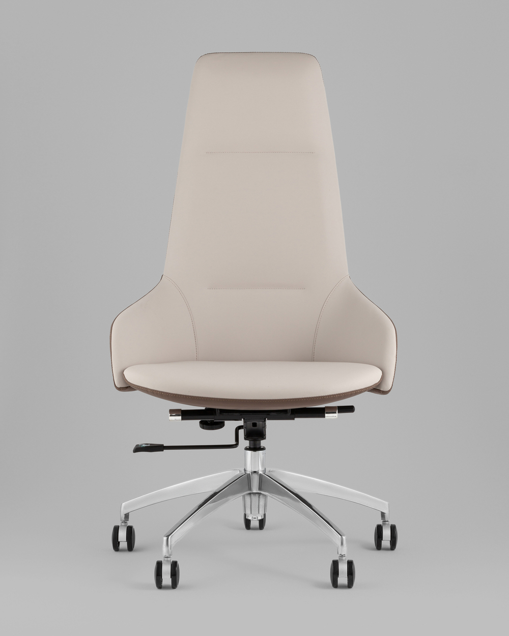 Кресло руководителя TopChairs Soulo светло-серый, коричневый