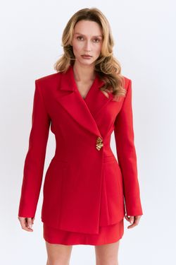 Пиджак приталенный красный