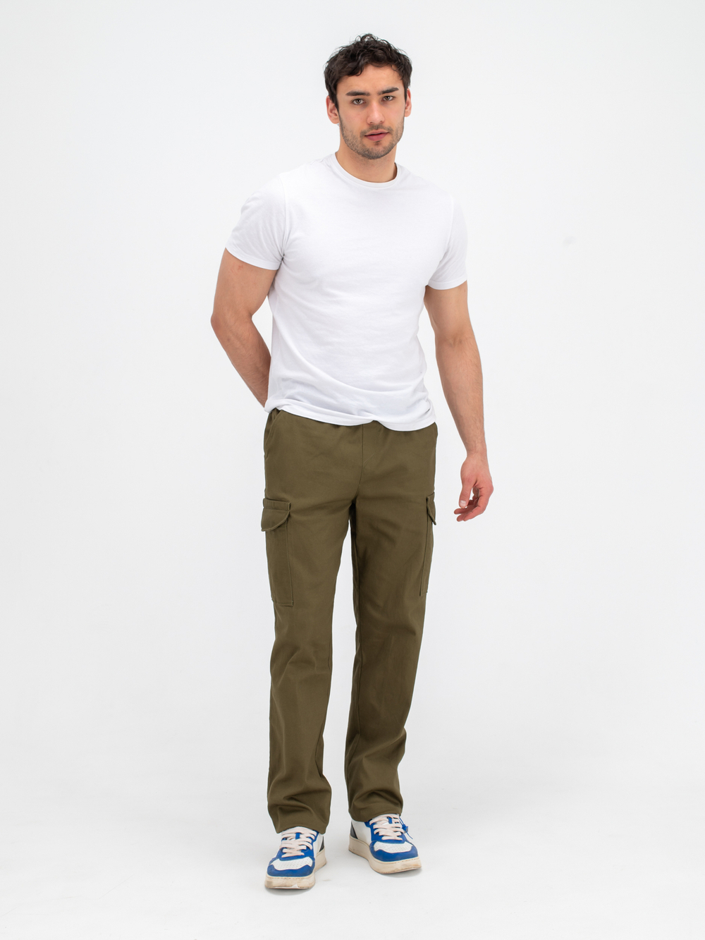 Карго джоггеры прямые. Хаки