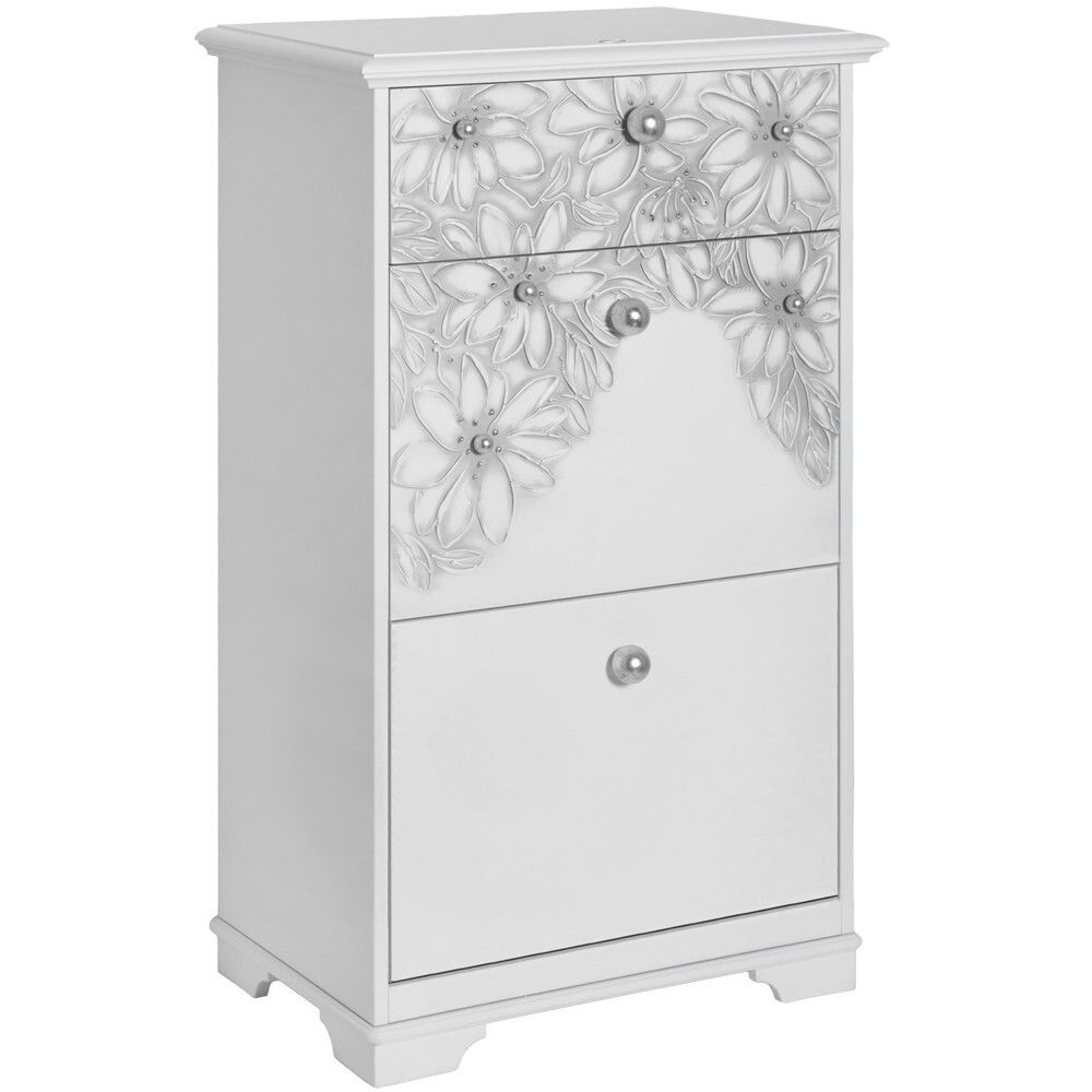 Тумба для обуви Терра-3 (с 3-мя ящиками) Айс Античное серебро