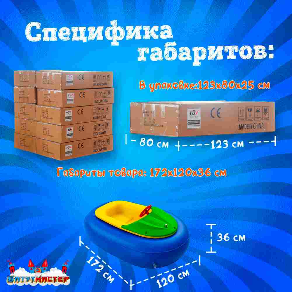 Лодка-аттракцион «Черника», взрослая, на часовом механизме, 172×120×36 см