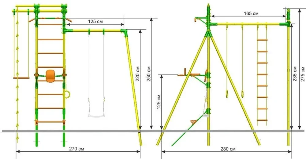 Детский спортивный комплекс с турником и брусьями Outdoor