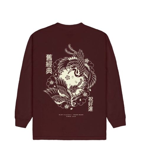 Лонгслив  Oldy Birds (бордовый)