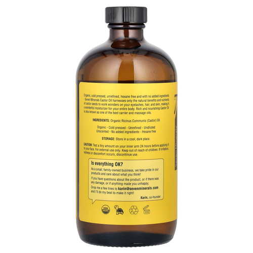 Seven Minerals, органическое касторовое масло, 473 мл (16 жидк. унций)