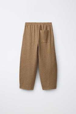 ZARA БРЮКИ ИЗ РЕЛЬЕФНОЙ ТКАНИ, КАРАМЕЛЬНЫЙ