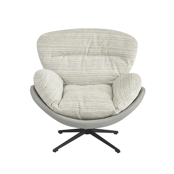 Кресло BLISS серый, экокожа, шенилл