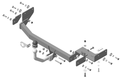Фаркоп Motodor для Kia Rio X-Line 2017-2020, X 2020-2022, Solaris KRS 2024- (оцинк. Шар)(паспорт и сертификат в комплекте)(без электрики) 91005-A