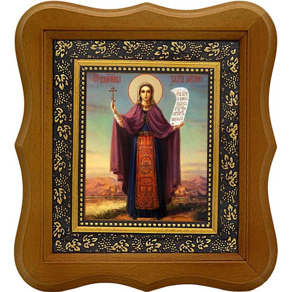 Злата (Хриса) Могленская великомученица. Ростовая икона на холсте.