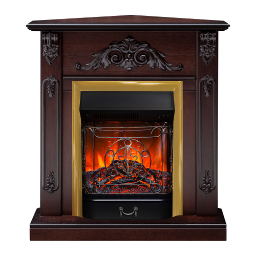 Каминокомплект Real Flame Anita Corner AO с очагом Majestic Lux Brass (угловой)