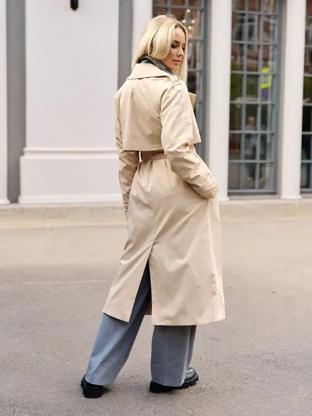 Тренч женский тренчкот плащ длинный