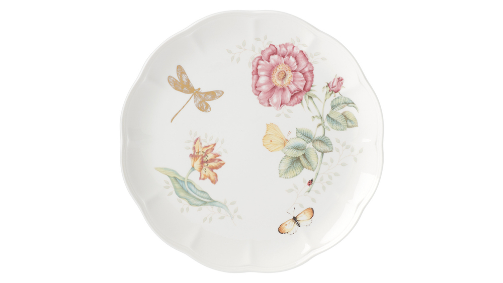 Тарелка обеденная 28см Lenox Бабочки на лугу Стрекоза золото