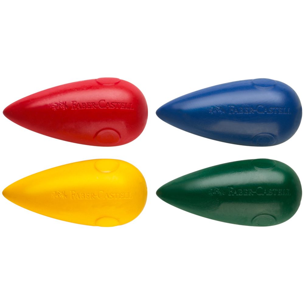 Мелки восковые Faber-Castell 04цв., фигурные, блистер, европодвес