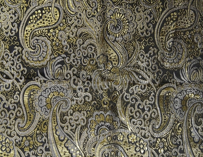 Ткань Парча жаккард, 126 гр/м2, 145 см, чёрный/золото