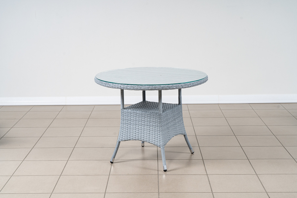 Стол круглый, столешница стекло, коллекция Крит