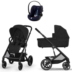 Коляска Cybex Balios S Lux BLK complete Cloud G Ocean Blue Plus 3 в 1 Moon Black с дождевиками