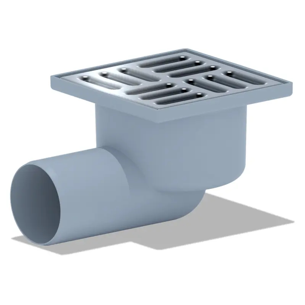 Трап TA5102 гориз. спуском 50, нерж. реш. 100х100 (АНИ пласт)