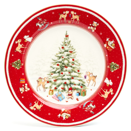 ТАРЕЛКА ЗАКУСОЧНАЯ LEFARD "С НОВЫМ ГОДОМ!" 19 СМ КРАСНАЯ (КОР=18ШТ.)
