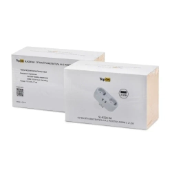 Двойник для розетки с заземлением 4000W 16A, 2 USB 12W Белый