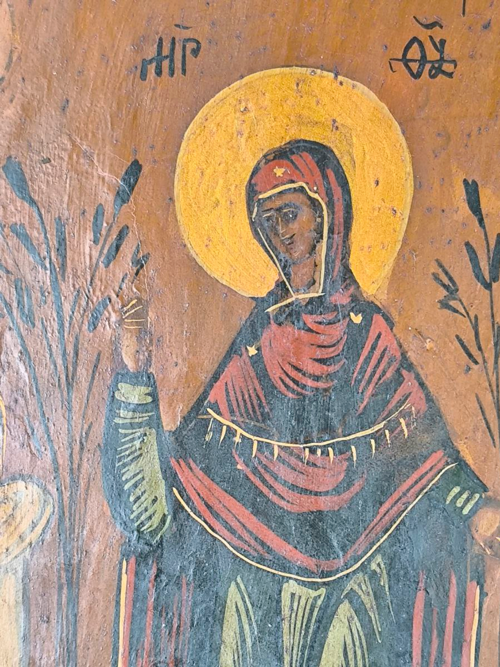 Антикварная икона "Богоматерь скорбящая"